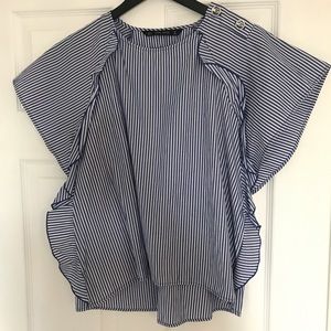 Zara blue and white stripped shirt